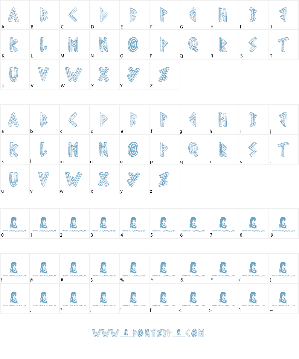 Scribble Table Font Character